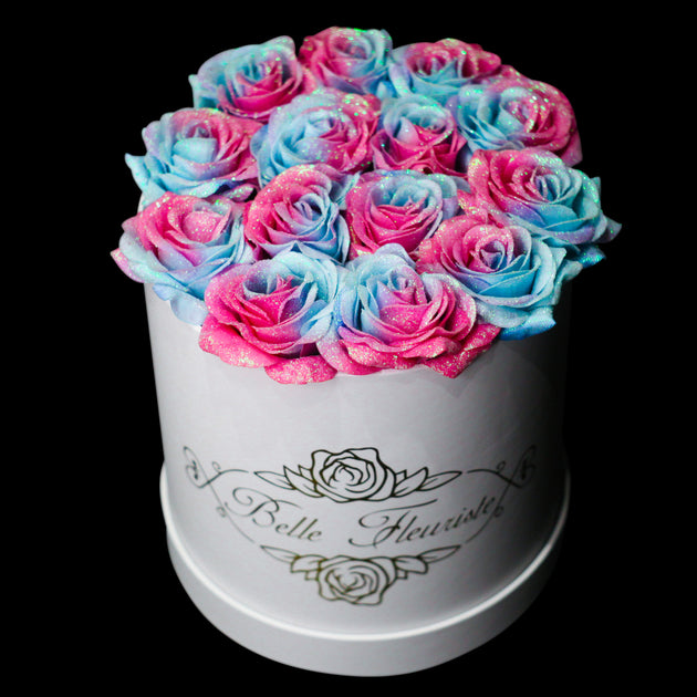 Belle Fleuriste - Bubblegum Glitter Roses White Box – BelleFleuristeUK