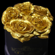 Gold Glitter Roses - Black Box (5 Roses)