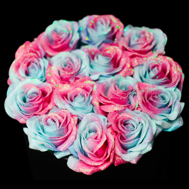 Bubblegum Glitter Roses - Black Box