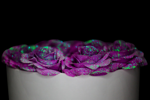 Unicorn Purple Glitter Roses - White Box