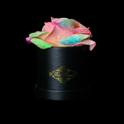 Rainbow Glitter Roses - Black Micro Box (1 Rose)