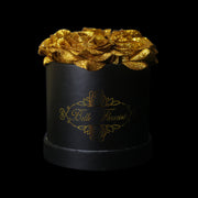Gold Glitter Roses - Black Box (5 Roses)