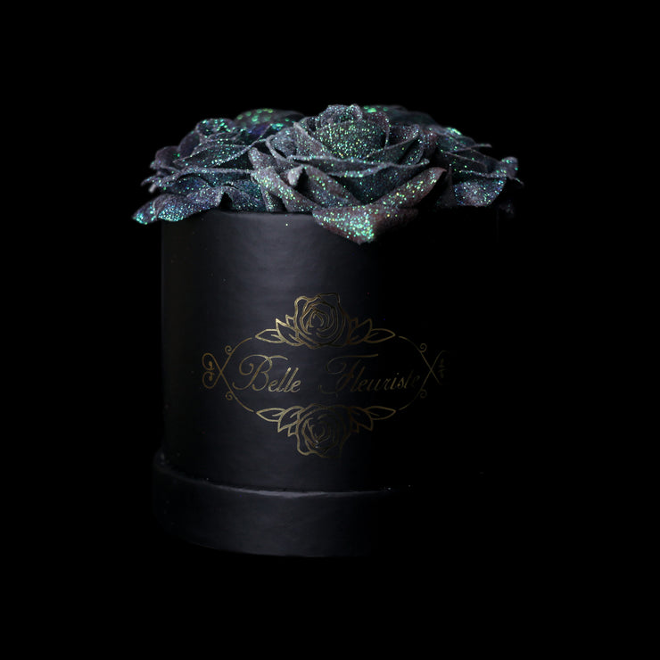 Mermaid Tail Glitter Roses - Black Box (5 Roses)
