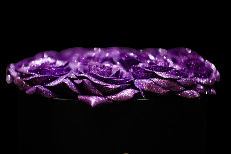 Purple Glitter Roses - Black Box