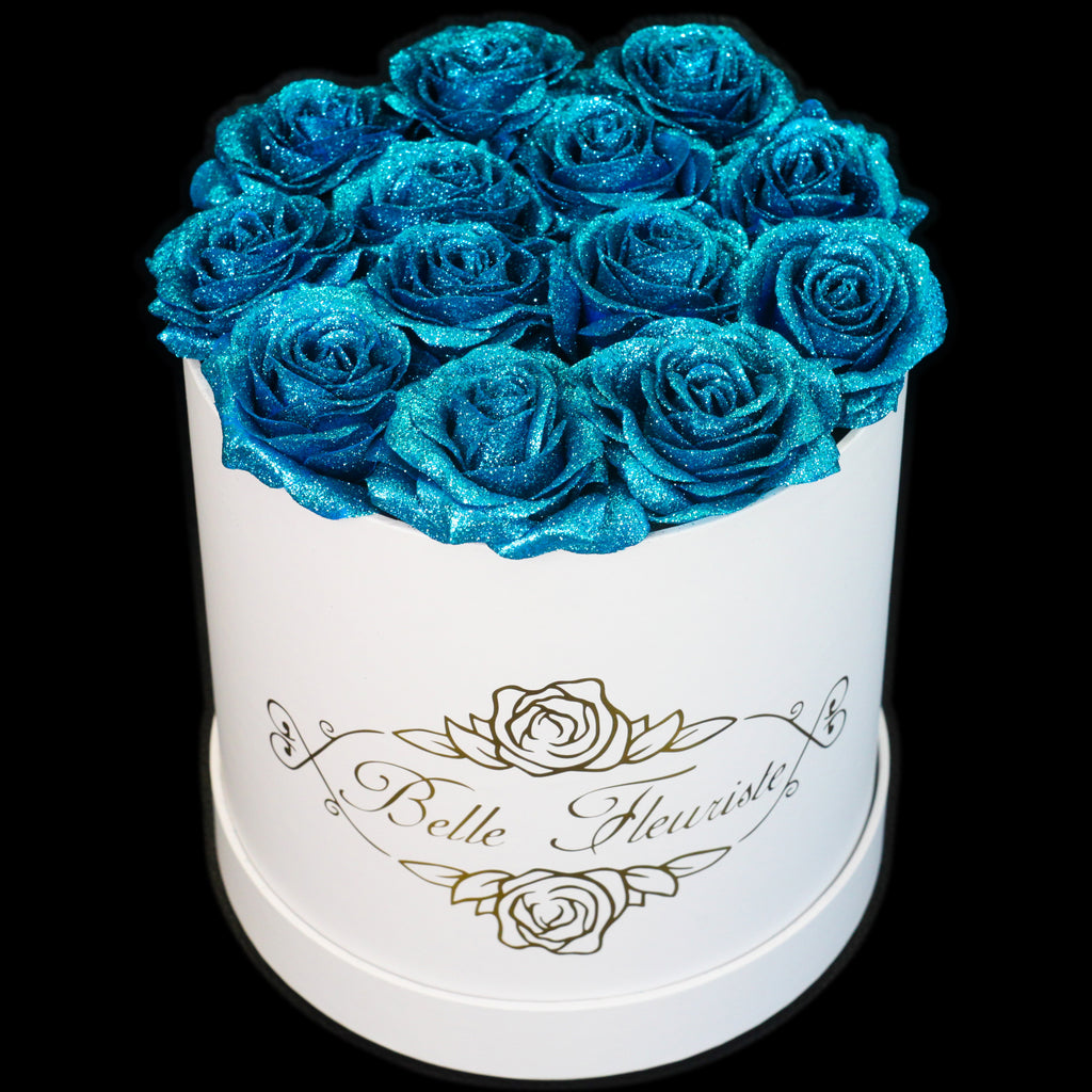 Blue Glitter Roses