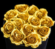 Gold Glitter Roses - Black Box