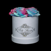 Bubblegum Glitter Roses - White Box (5 Roses)