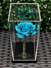 Rose Dome - Blue Glitter