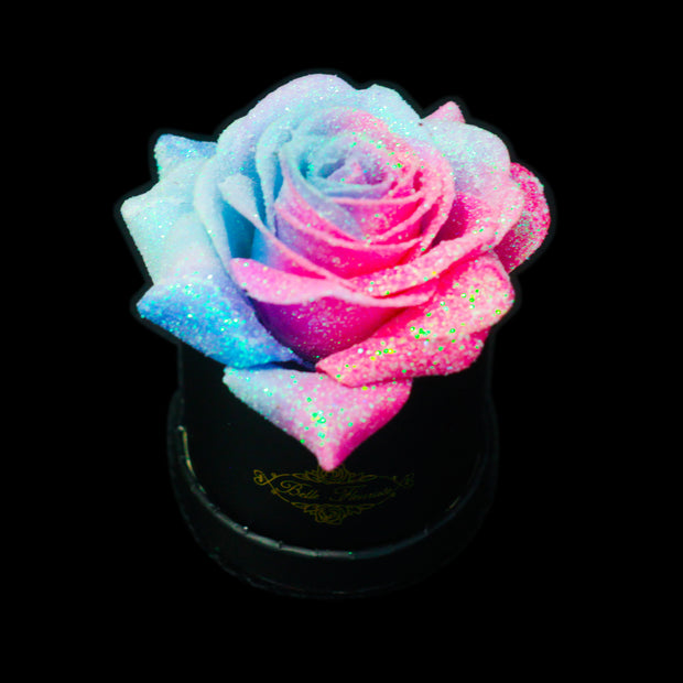 Bubblegum Glitter Roses - Black Micro Box (1 Rose)