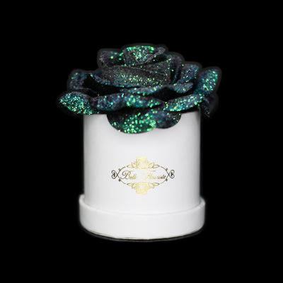 Mermaid Tail Glitter Roses - White Micro Box (1 Rose)
