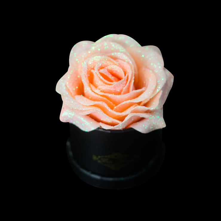 Blue Glitter Roses - Black Micro Box (1 Rose)