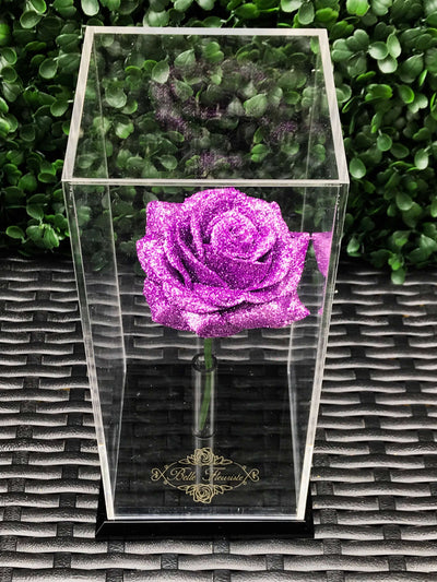 Rose Dome - Purple Glitter