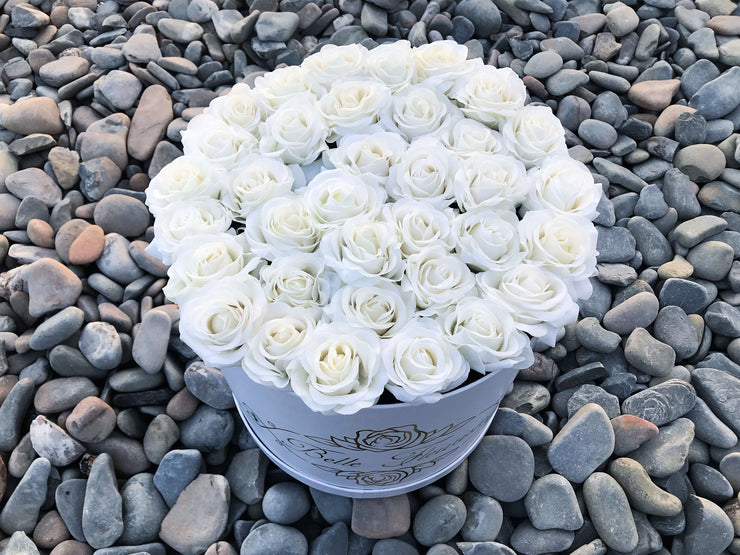 Classic White Roses - White Box