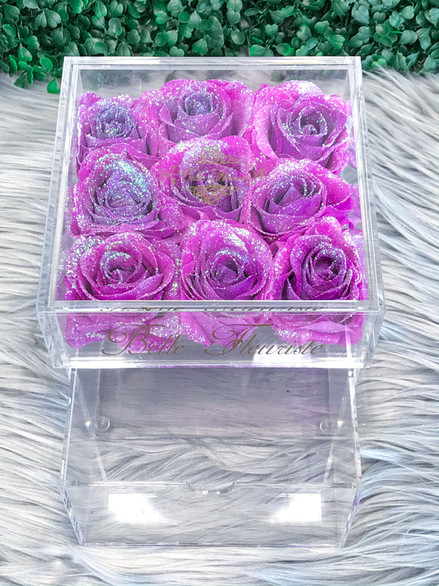Mini Glitter Cosmetic Box - Unicorn Purple