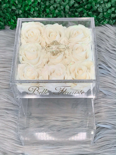 Mini Glitter Cosmetic Box - White