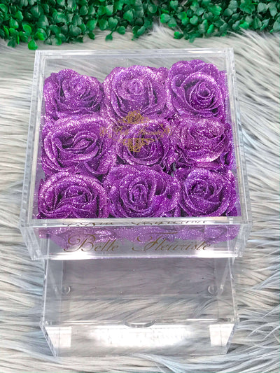 Mini Glitter Cosmetic Box - Purple