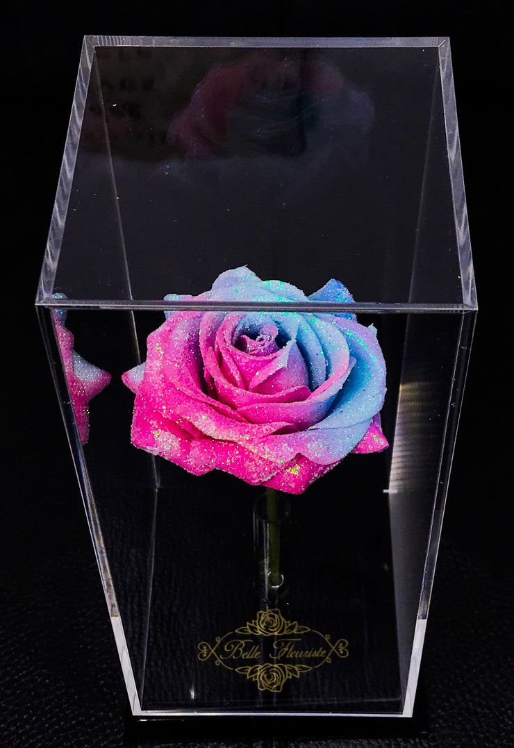Glitter Rose Dome - Bubblegum Glitter