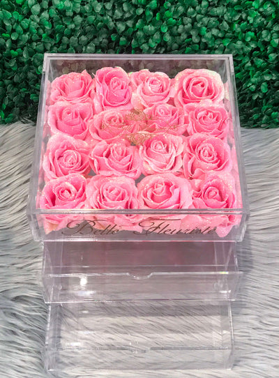 Glitter Cosmetic Box - Bright Pink
