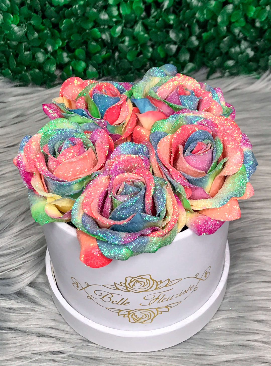 Glitter Rainbow Roses Bouquet
