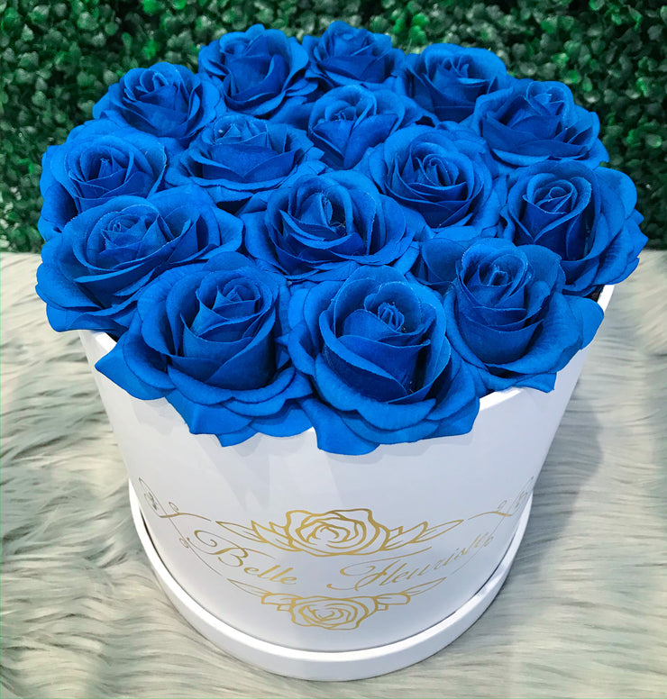 Classic Blue Roses - White Box