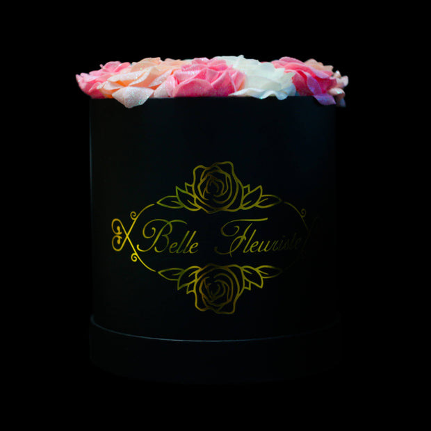 Belle Fleuriste - Red Glitter Black Box 3 Roses – BelleFleuristeUK