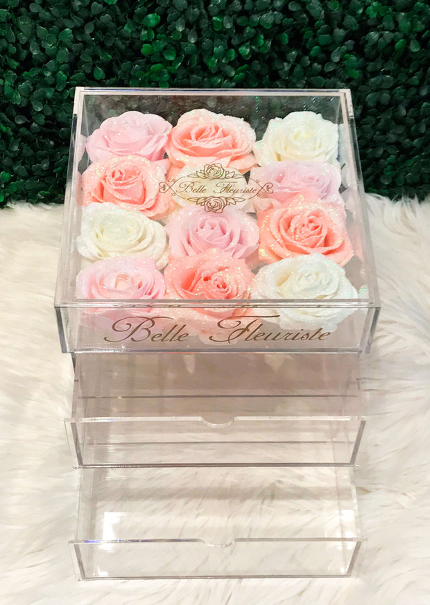 Glitter Cosmetic Box - Pastel Paradise